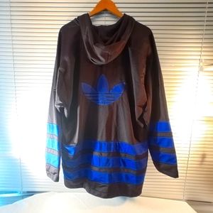 Adidas Black and Blue Hooded Jacket